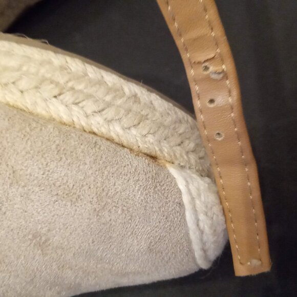 Mary Jane Espadrilles Wedges Heels Sandals EST size 8 Womens Beige Casual Shoes - Picture 9 of 10